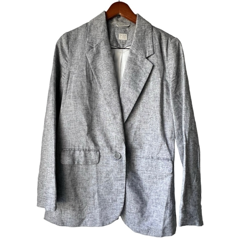 Women's A New Day light grey blazer comfort casual formal luxury pockets Size M